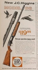 J C Higgins ShotGun Gun Picture Magazine Ad Vintage Wall Art Retro Display 