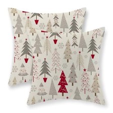 Christmas Pillow Covers 16x16 Set of 2 16" x 16" Geometric Christmas Tree