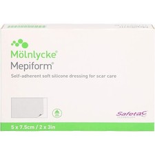 Mepiform Silicone Sheeting for Scar Reduction, 2 in. x 3 in. Box of 5