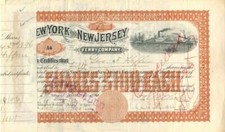 Compañía de ferry de Nueva York y Nueva Jersey - Certificado de stock