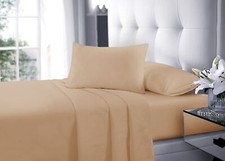 Non Iron Percale Bed Sheet set or  Duvet Cover Plain Dyed Bed Linen, Pillowcases