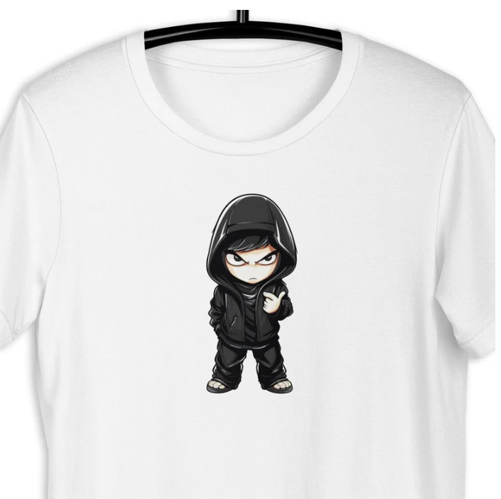 T-Shirt Unisex Naughty Boy T-shirt, Manga Boy Unisex Pullover T-shirt, Cotton,