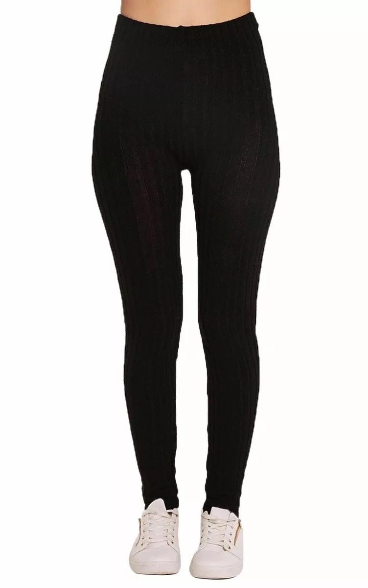 Womens Ladies Plain Warm Thick Chunky Cable Ribbed Knitted