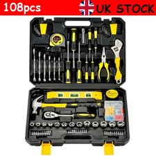108Pcs Tool Set Household Hand Tool Kit Car Auto Repair Tool Kit Set Storage Box