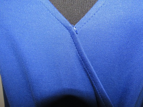 NWOT Isaac Mizrahi Live! 3/4-Sleeve Ruffle Hem Knit Wrap Dress -2X- Ink Blue - Picture 4 of 10
