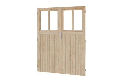 Gartenhaus Tür Doppelflügeltür 164x180 cm Holztür Einbautür Gartenhaustür
