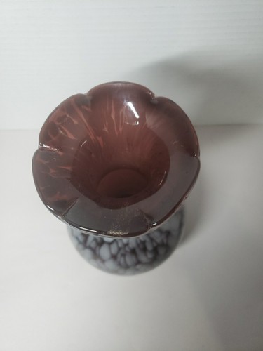 Beautiful Purple With White 8 Inch Tall Vase - Picture 2 of 5