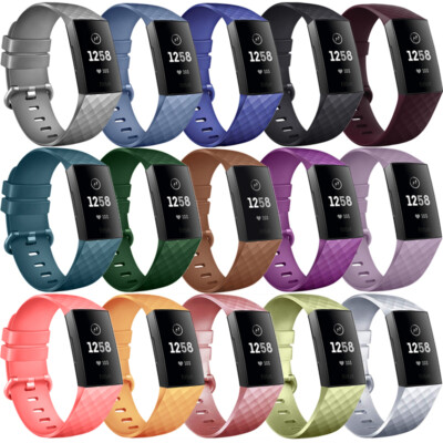 For Fitbit Charge 3 / 4 Watch Band Replacement Silicone Bracelet Wrist ...