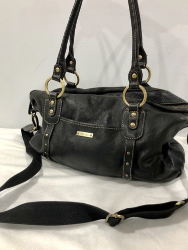 STORKSAK London "ELIZABETH" Black Leather Nappy Diaper Bag *HEAPS Of Storage!* - Picture 3 of 12