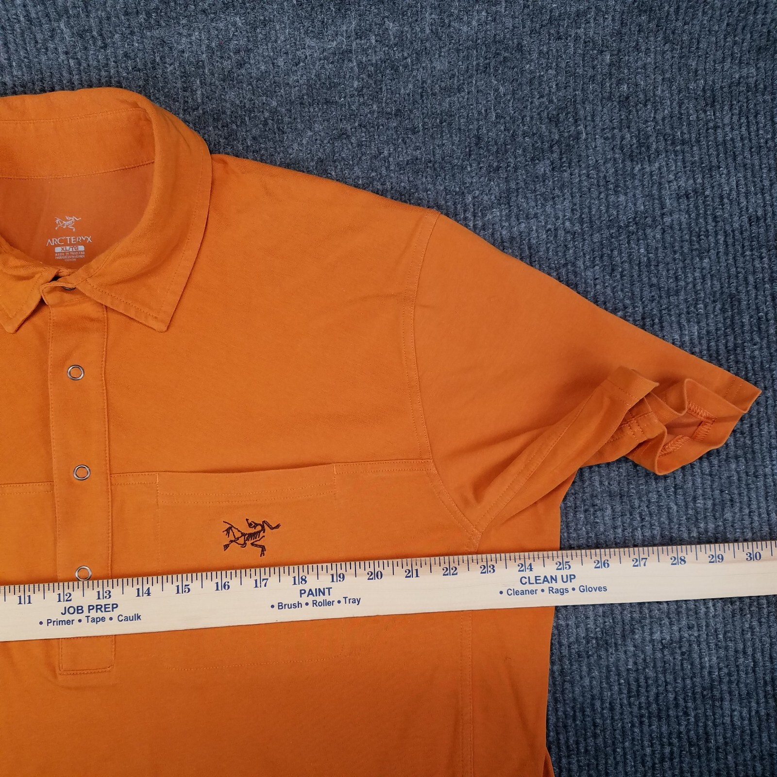 Arc'teryx Camicia Captive Uomo XL Arancione Manica Corta 4 Snap Polo Tasca Logo Frt.