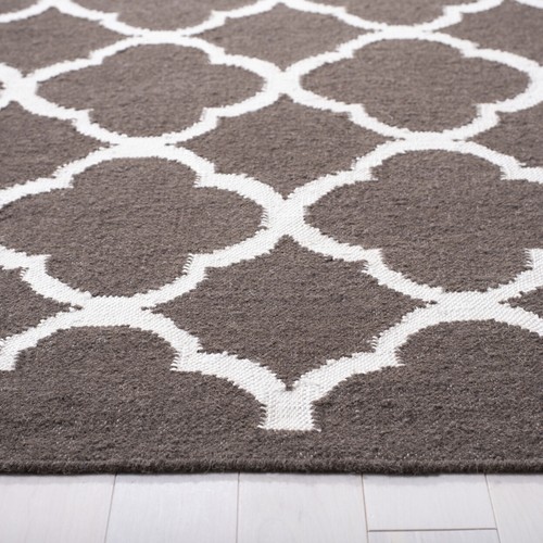 SAFAVIEH Dhurries DHU627C Handwoven Brown / Ivory Rug - Picture 7 of 21