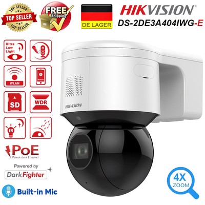 Hikvision DS-2DE3A404IWG-E 4MP 4x Zoom DarkFighter MIC IR Mini Dome IP Kamera DE