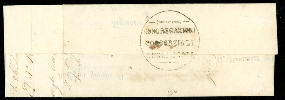 Italia 1858 Cerdeña 10¢ Marrón Oscuro Scott #11j Sobre Cubierta P574 Foto 2 de 4