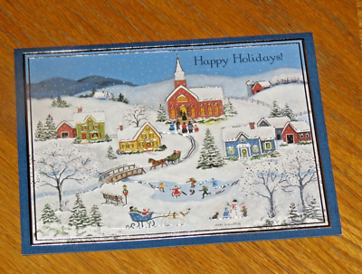 Mary Singleton Art - Snowy Evening - Lang Christmas Card 3ct