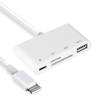 4in1 For iPhone/iPad to OTG Adapter USB Drive Camera SD /TF Card Reader Adapter