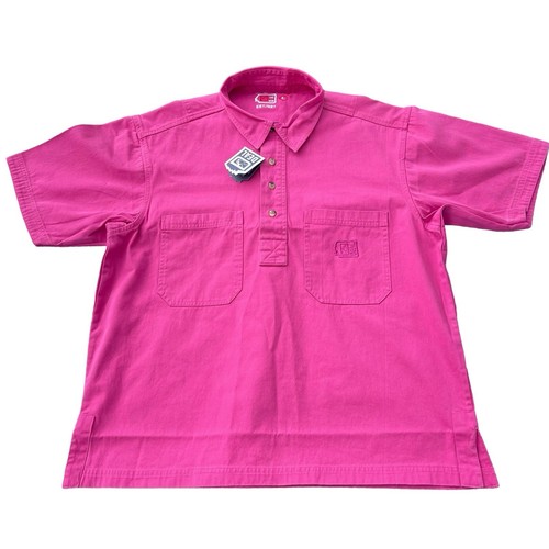 BNWT Mens DEAL Smock Polo Shirt Large Pink