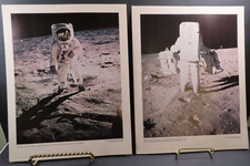 2 Rare Vintage Official Apollo 11 NASA Lithographs Astronaut Aldren 11" x 14"