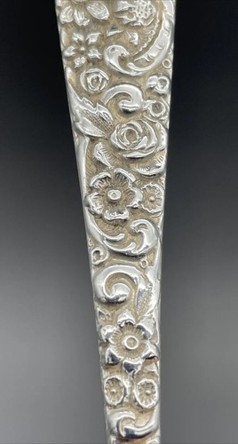Pr Jenkins & Jenkins Inc Large Sterling Silver Repousse Serving Spoons No Mono - Picture 7 of 9