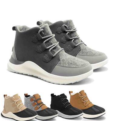 Ankle Winter Boots for Women Waterproof Lace Up Anti-Slip Fashion Sneaker