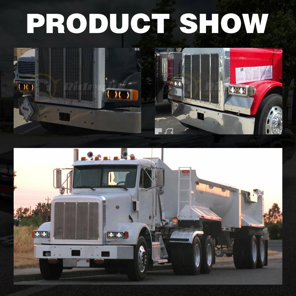 4 шт герметичных светодиодных фар 4x6 дюймов H4651 H4666 для Peterbilt Kenworth Freightliner - Изображение 3 из 4