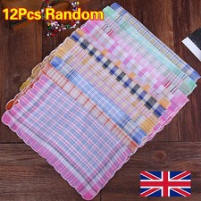 12Pcs Ladies Handkerchiefs Womens Hankies Cotton Blend Hankerchiefs Hanky Gift 