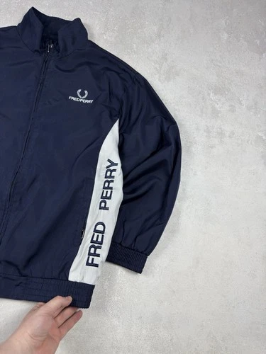 Fred Perry Sportswear 00s Vintage Jacket Tracksuit Nylon Blue Logo Regular Fit image 4