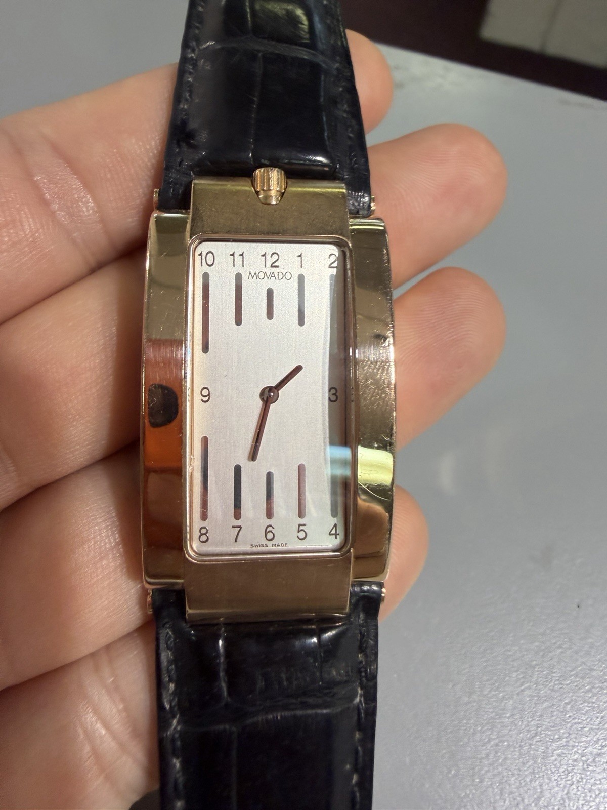 Rare Vintage Movado 18k Rose Gold Quartz Watch 83 Grams image 2