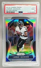 51004855 Lamar Jackson 2019 Panini Prizm #71 Silver PSA 9