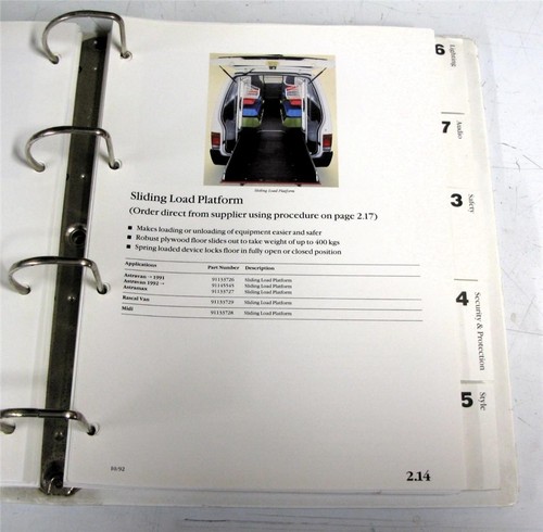 VAUXHALL Approved Accessories Catalogue Car Peripherals Price List Sep 1996 - Picture 5 of 9