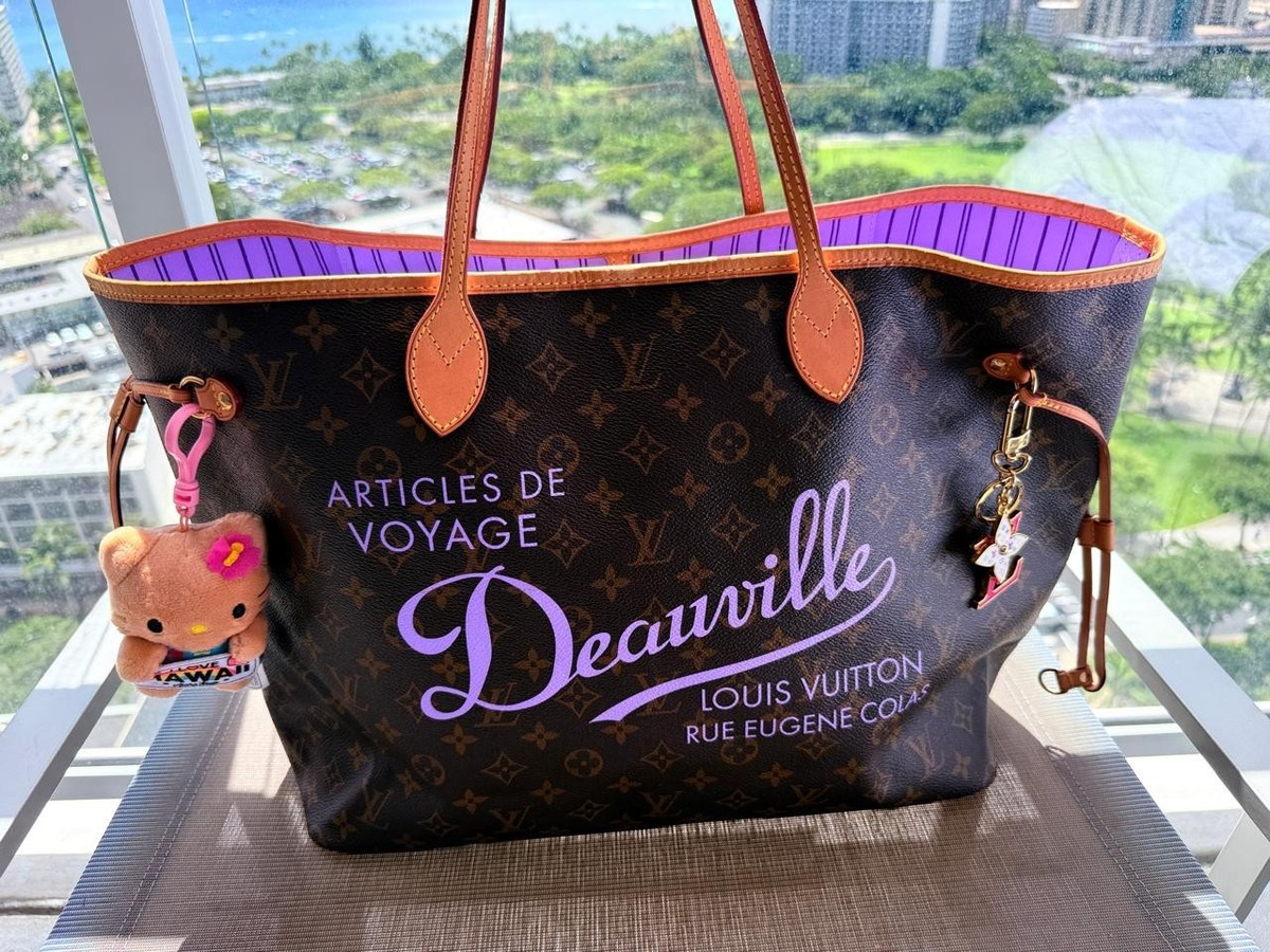 Louis Vuitton Deauville Neverfull GM Bag Purple Monogr Large Cabas