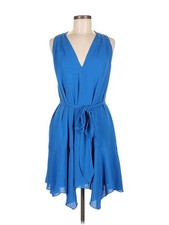 Halston Heritage Women Blue Cocktail Dress 8