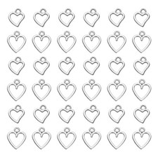 100pcs Silver Hollow Heart Charm Bulk Connector Charm Bulk for Jewelry Making