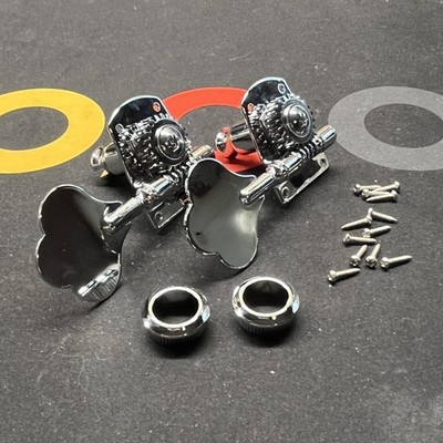 2 Unbranded Clover Bass Tuners Chrome