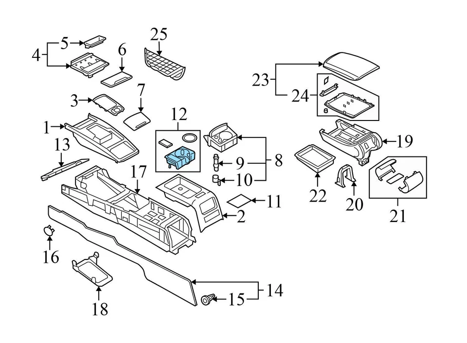 2005-2011 AUDI A6 QUATTRO - Console traseiro suporte CUP 4F1862534C - Imagem 3 de 4