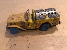 Vintage Tin Litho Military Jeep From Japan