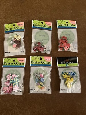 Eyelet Outlet Brads Lot of Food NEW 6 packs Card Making Scrapbooking Cake Fruit