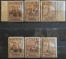 Mozambique Scott RA1-RA3 RAJ1-RAJ3 Inauguration Of Pombal Monument 1925 F-VF MH
