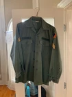 Vintage 1960’s Vietnam War Era US Army Military Shirt Green OG 107 With Patche
