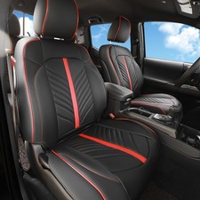 Leather Seat Covers Custom Fit for Toyota Tacoma 2016-2023 3rd Gen Double  C...