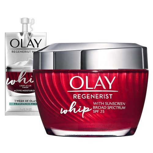 Olay Regenerist Whip Facial Moisturizer Cream with Sunscreen SPF25 1.7 oz 2 Pack - Picture 2 of 5