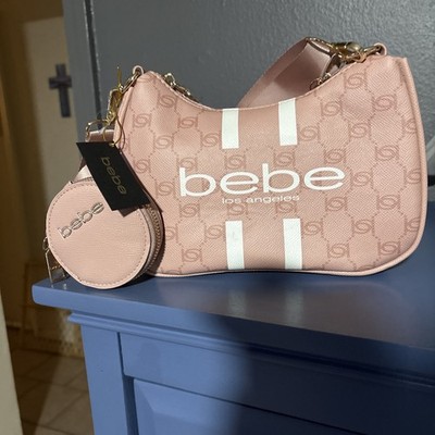Bebe Mini Pink/white Sachel Handbag NICE!