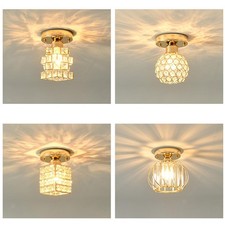 Crystal Ceiling Light Close to Ceiling Lighting Fixture Mini Chandelier for