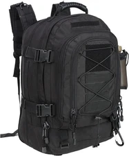 Expandable 40-64L Military Tactical Backpack 3 Day Bag Hiking Gym Sport Black 