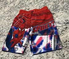 Marvel Spiderman Boys Swim Trunks with Drawstring  Mesh Liner Size Medium