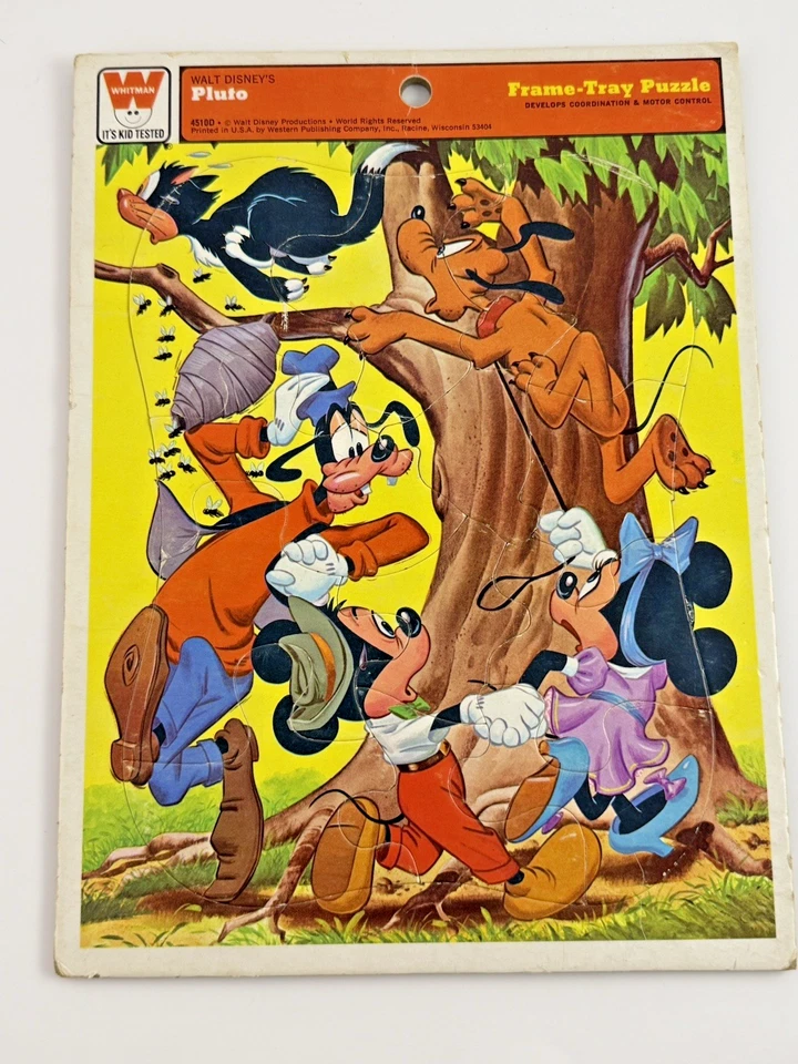 🧩Lot of 4 Vintage 1970s Whitman Frame-Tray Puzzles Mickey, Pluto, Santa🧩 - Image 4 of 4