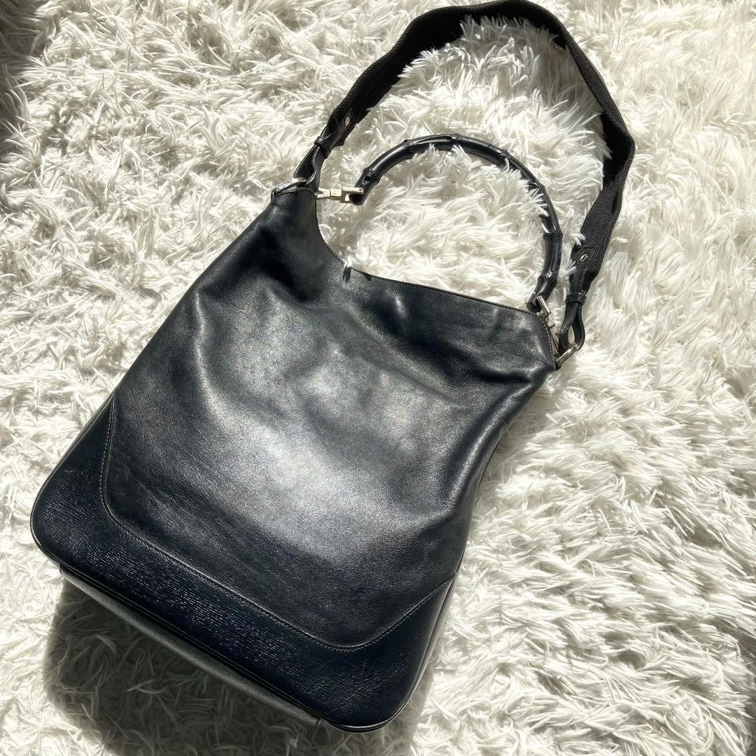 Sac à bandoulière GUCCI 2 voies cuir bambou noir