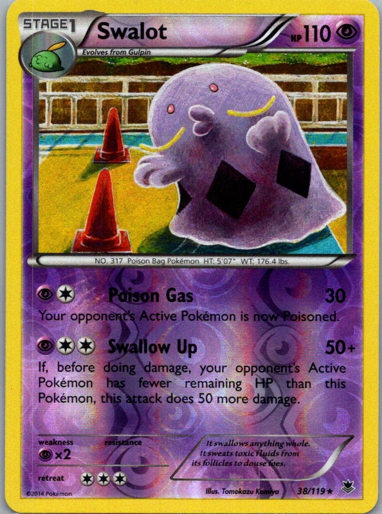 Swalot 38/119 Rare Phantom Forces Pokemon Reverse Holo Lightly Played