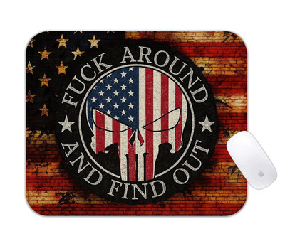 Patriotic Skull American Flag Desk Mat Punisher Style Gaming Mouse Pad