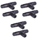  6 PCS IP68 T Model Junction Box Cable Connector Waterproof Outdoor External
