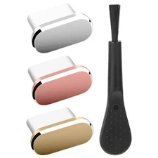 4x Type-C Mobile Phone Charging Port USB Anti-dust Plug Stopper Cover With Brush